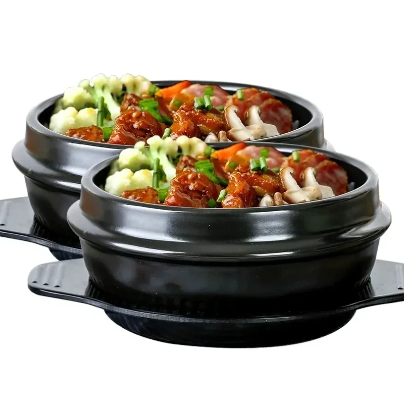 

Casserole Stone Pot Heat Resistant Stone Pot Bibimbap Special Stone Bibimbap 2 Pieces Couple Pot Small Soup