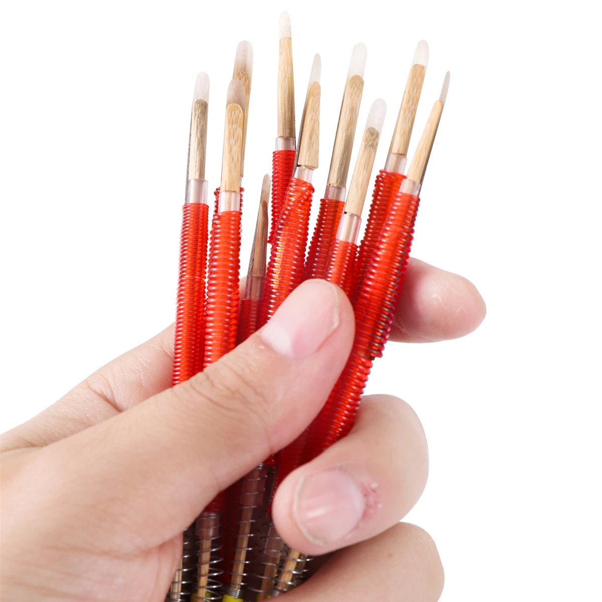 Insect Transfer Needle Push-Type Bamboo Core Plastic Queen Bee Larva Apiculture Retractable Grafting Pen Beekeeping Tool 10Pcs