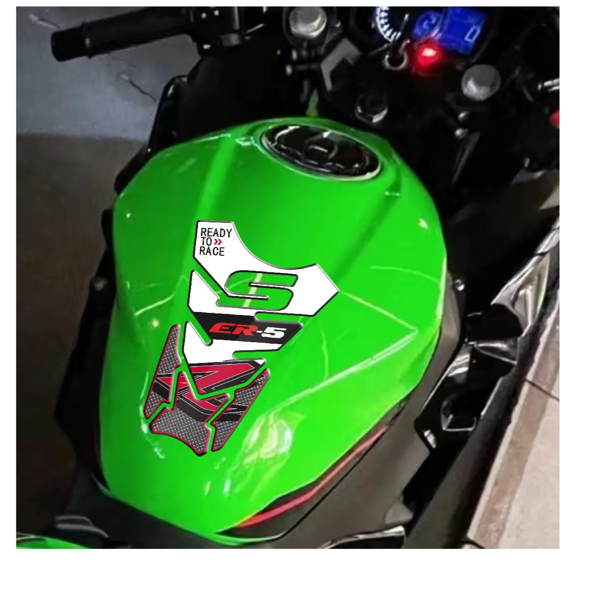 Motorcycle Tank Sticker 3D Rubber Gas Fuel Oil Tank Pad Protector Cover Sticker Decals For  KAWASAKI ER5 ER-5 ER500