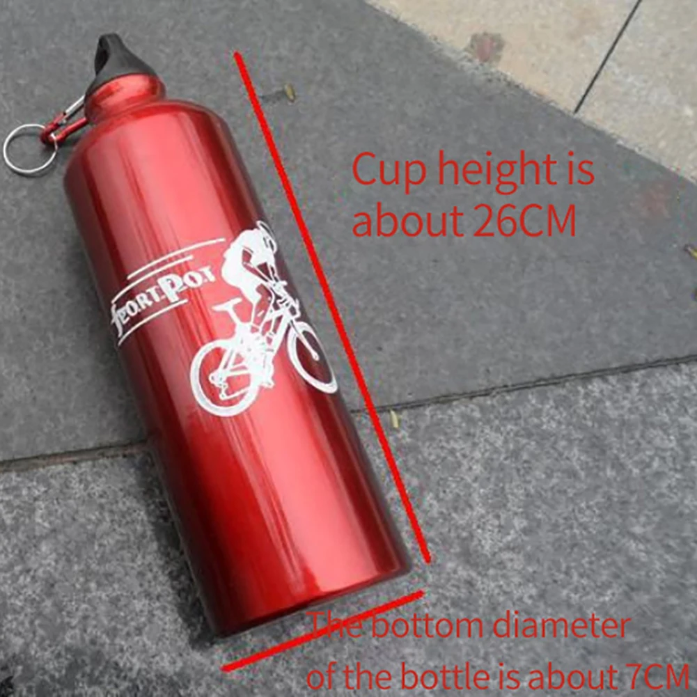 750ml Bicycle Sports Water Bottle Aluminum Alloy Mountain Bike Water Cup With Carabiner Cycling Accessories water bottle bicycle water bottle sports bottle