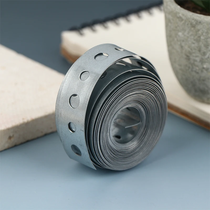 1 Roll Galvanized Steel Pre-Punched Hanger Strap Multi-Slot Pipe Supports Hanging Sheet Metal Work Hardware