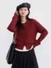 CHIC VEN Women Cardigan Casual Red  Round Neck Twisted Raccoon Hair Female Knitted Sweaters Ladies Jumpers Spring Autumn 2024 6