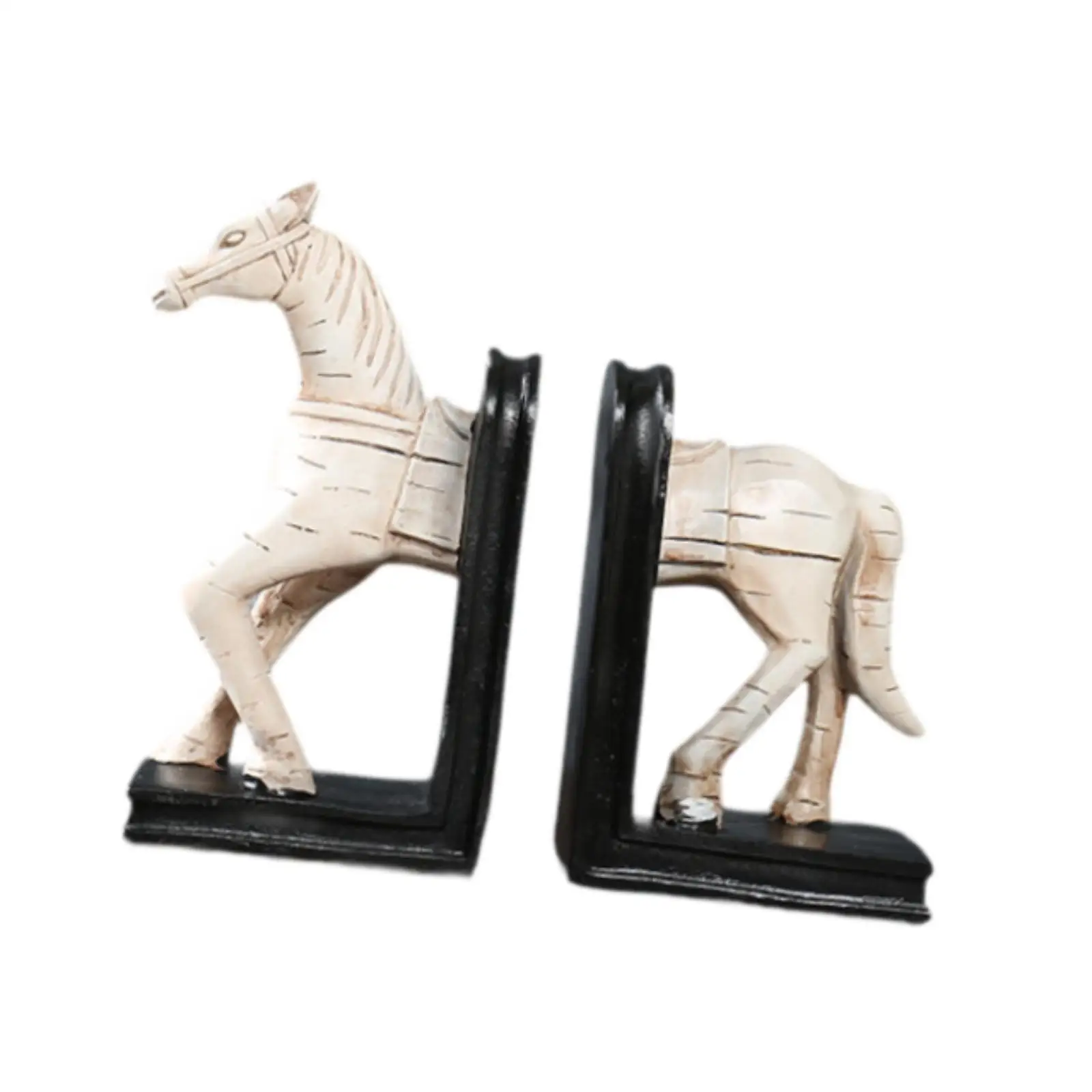 Horse Decorative Bookends Book Ends to Hold Books Anti Slip Base Horse Figurine