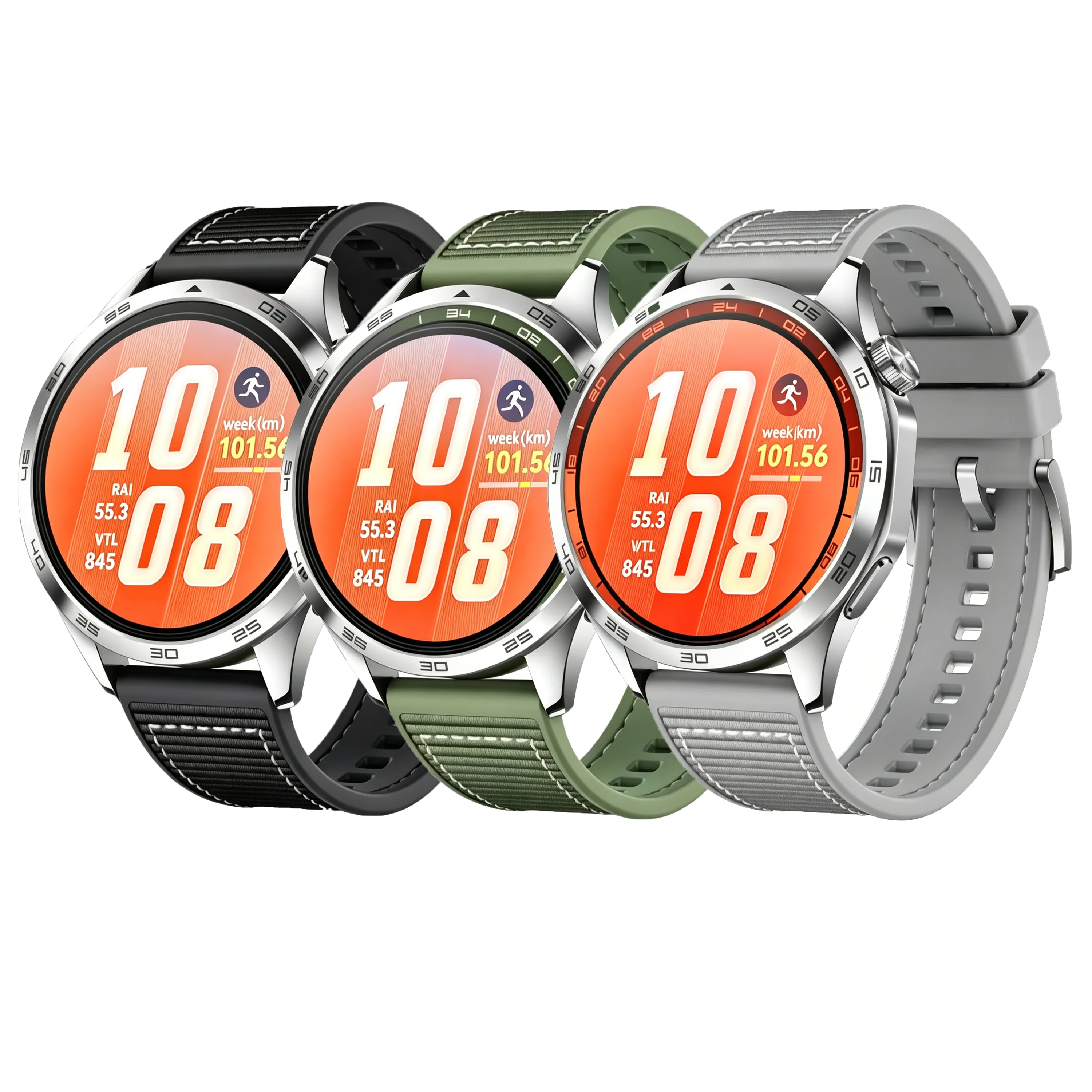 Universal 22mm Nylon+Silicone Sports Watch Strap Bracelet