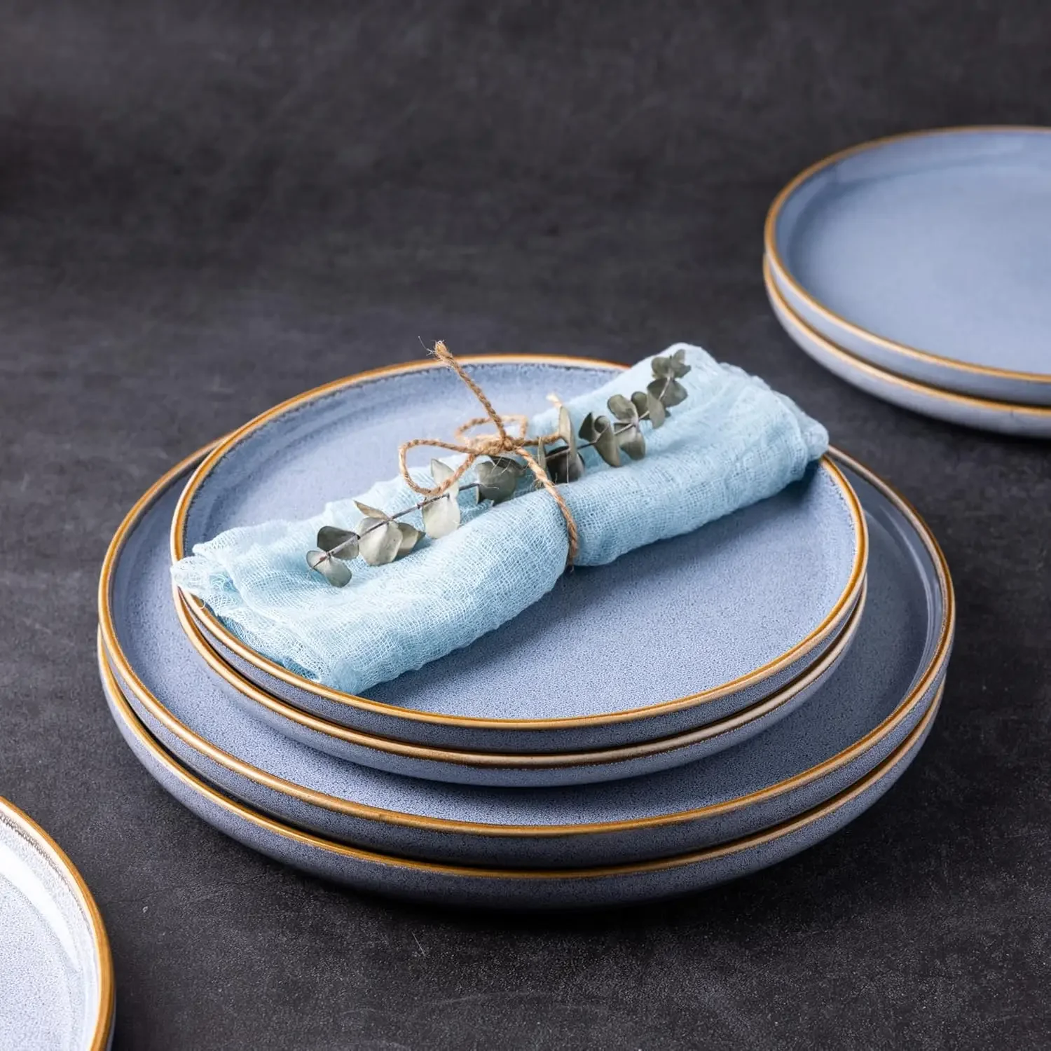 Ceramic Dinnerware Sets for 4, 12 Pieces Stoneware Plates and Bowls Sets,Chip and Scratch Resistant Dishe Set for Dinner, Dishwa