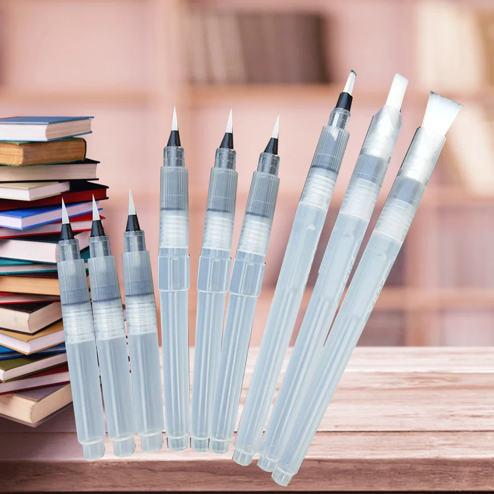 9pcs Water Coloring Brush Pen Set for Watercolor Painting Water Soluble Pencils Brush Pens