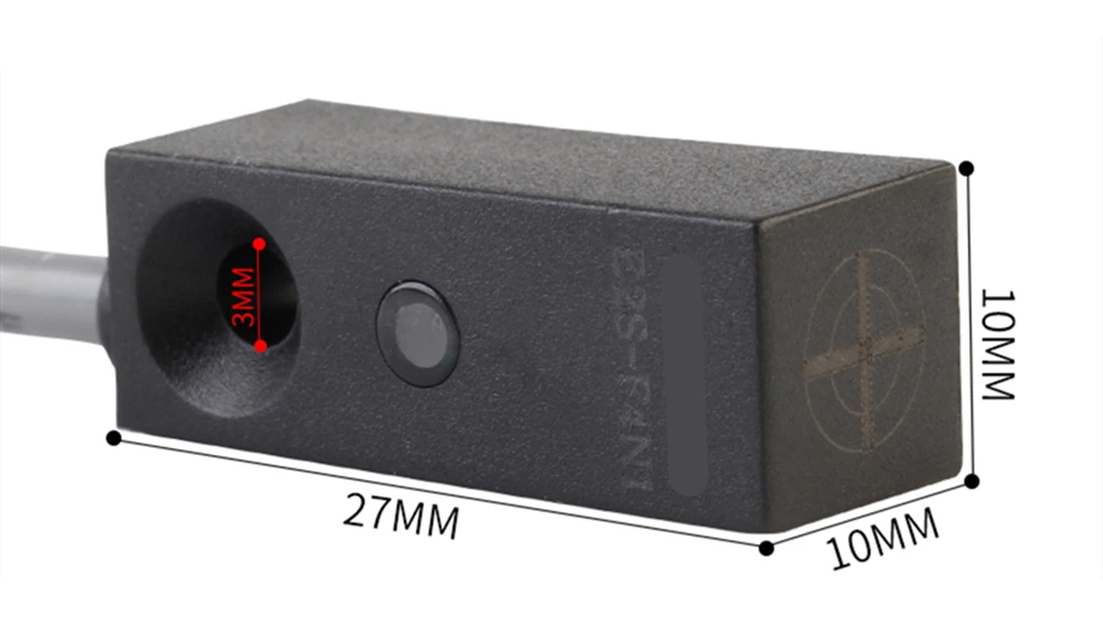 Näherungsschaltersensor, rechteckiger Würfel, E2S-F4N1, F4P1, induktiver Metalltyp, NPN, PNP, NC/NO, DC12–24 V, 3 Drähte, 4 mm obere Erkennung – Detail 9
