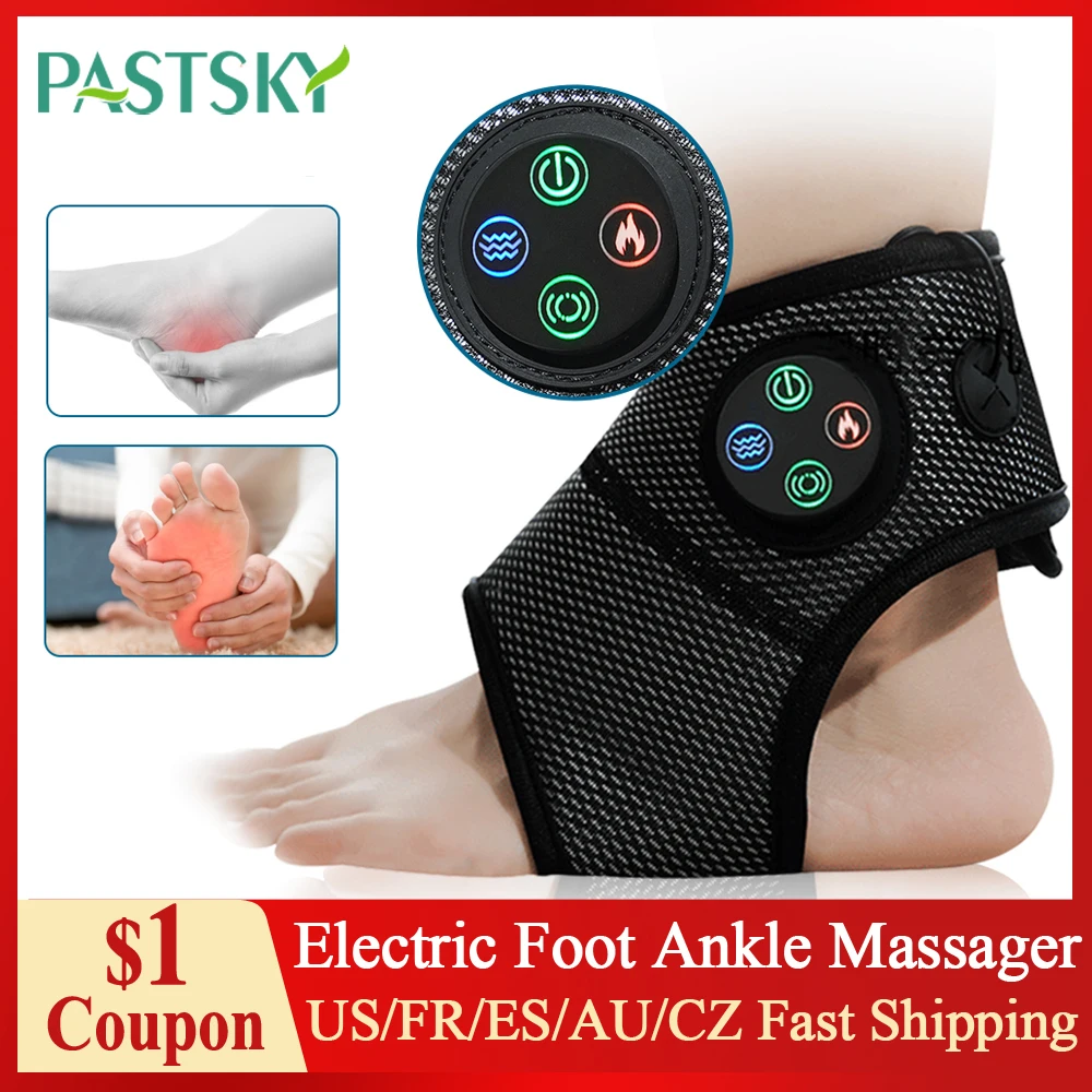 Foot Ankle Massager Electric Vibration Heating Acupuncture Points