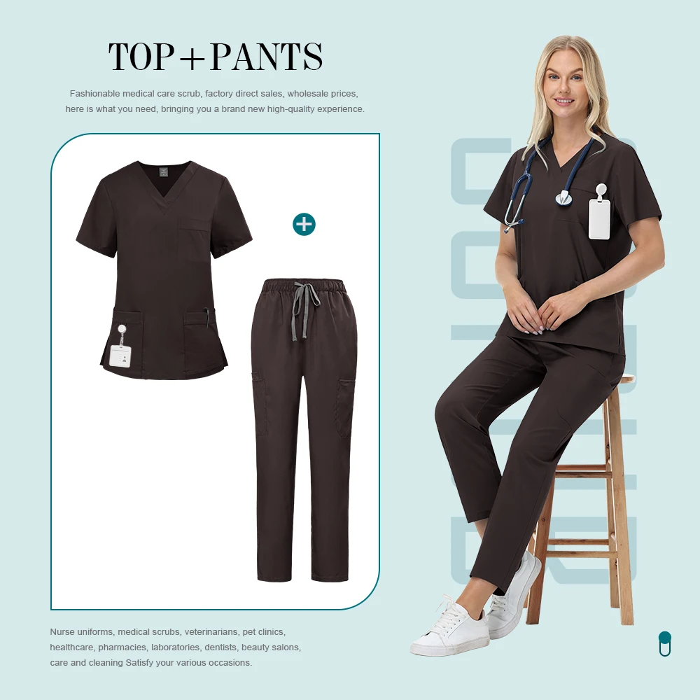 Heißer Verkauf Weiche Polyester Krankenhaus Arzt Peelings Krankenschwestern Zubehör Pflege Artikel Dental Peeling Pet Store Veterinär Uniform Neue – Detail 7