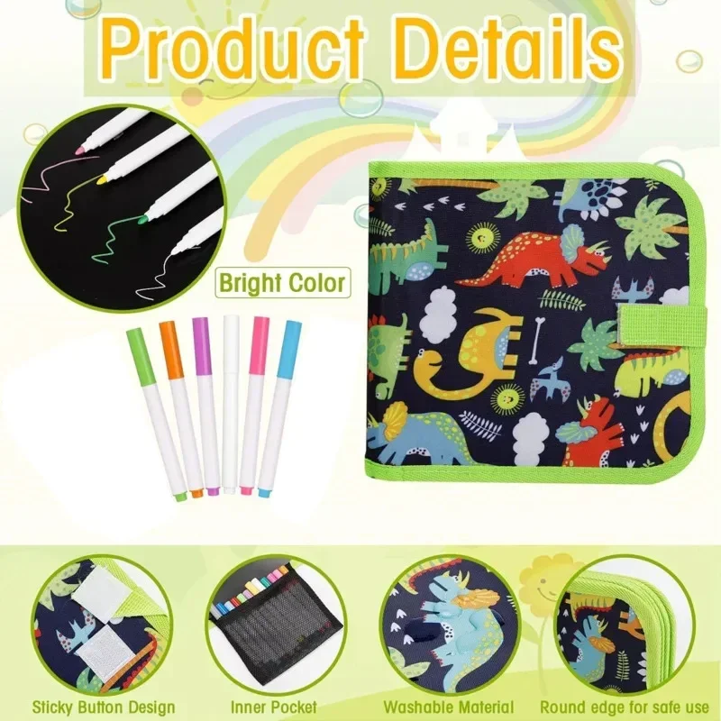 10 Pages Reusable Drawing Board Portable Painting Book Erasable Doodle Book With Pens Painting Toys Montessori Educational Toy 5