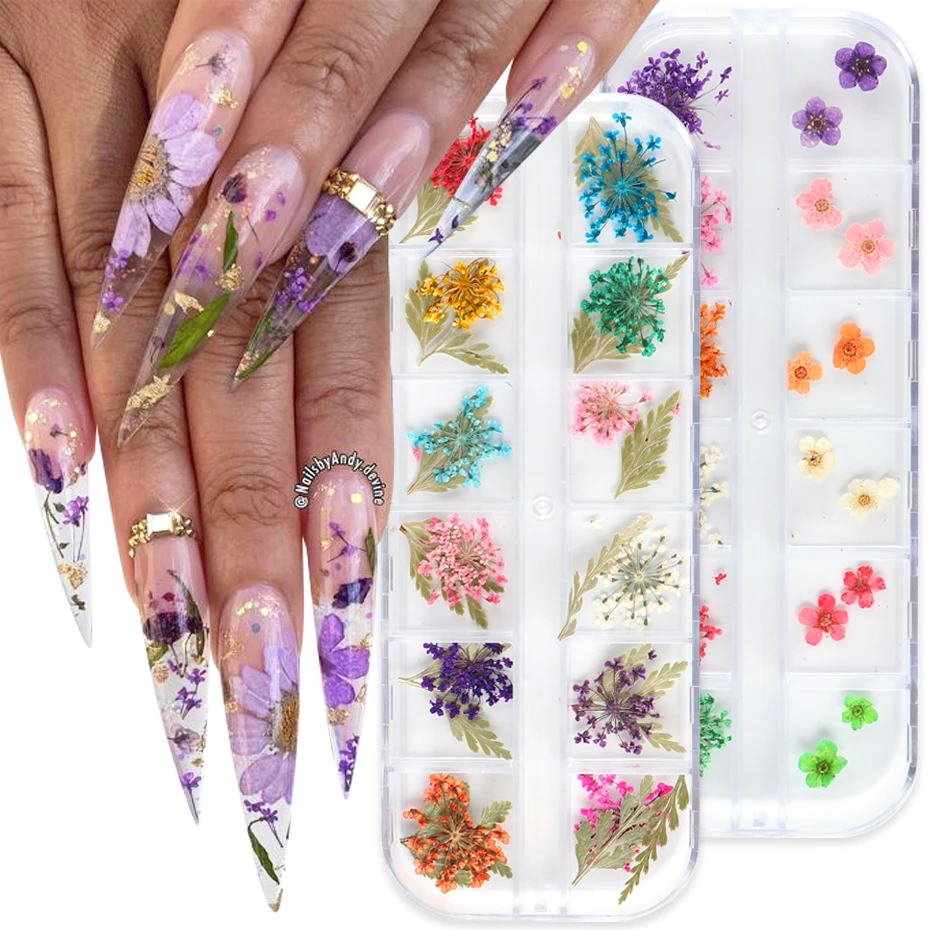 Buy 12 Colors Flower Nail Charms for Acrylic Nails, 3D Flowers for Nails  Spring Cheery Blossom Acrylic Flower Nail Art Charms 3D Nail Flowers Gems  with Metal Beads for Women Manicure DIY