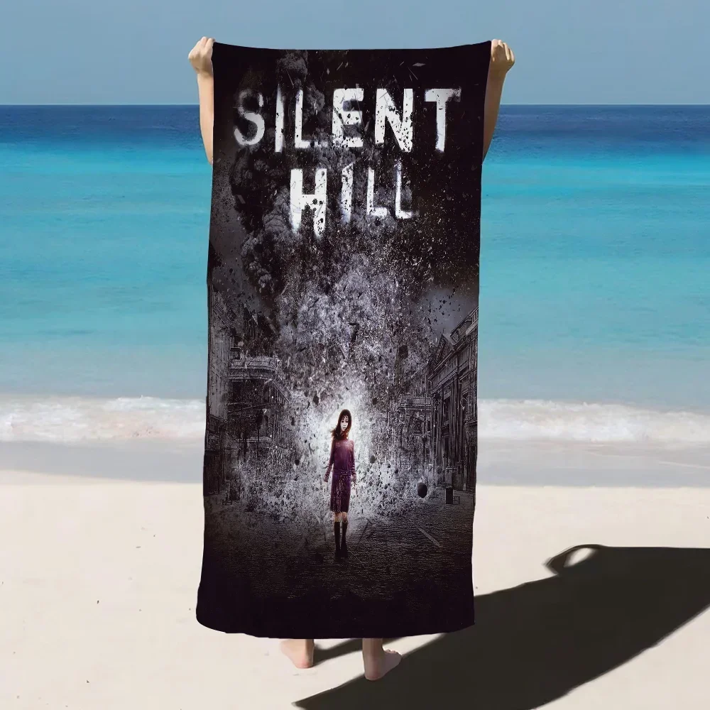 Thrilling Game S-Silent H-Hill Microfiber Blanket Quick Drying Beach Towels Oversized Printing Super Absorbent Pool Towel 5