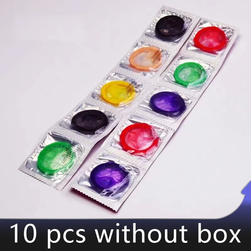 Flirtation Multiple Colors Colourful Condoms For Men Funny Sex Latex Delay Ejaculation Condom Dick Penis Sleeves Sex Toys Shop