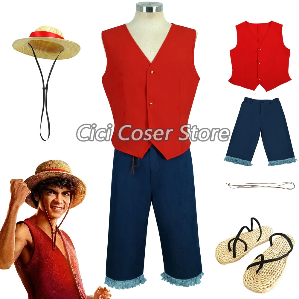 One Piece Film Red 2022 Monkey D. Luffy Cosplay Costume Outfits Halloween  Carnival Suit - Cosplay Costumes - AliExpress