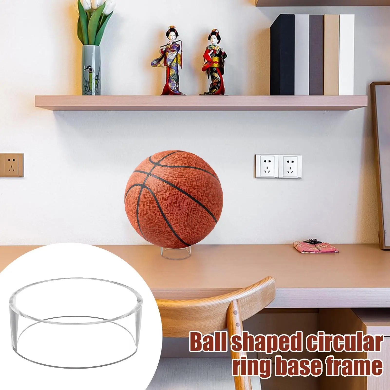 Acrylic Ball Display Stand Round Ring Ball Holder Football Stand Basketball Holder Ball Display Holder for Basketball Volleyball