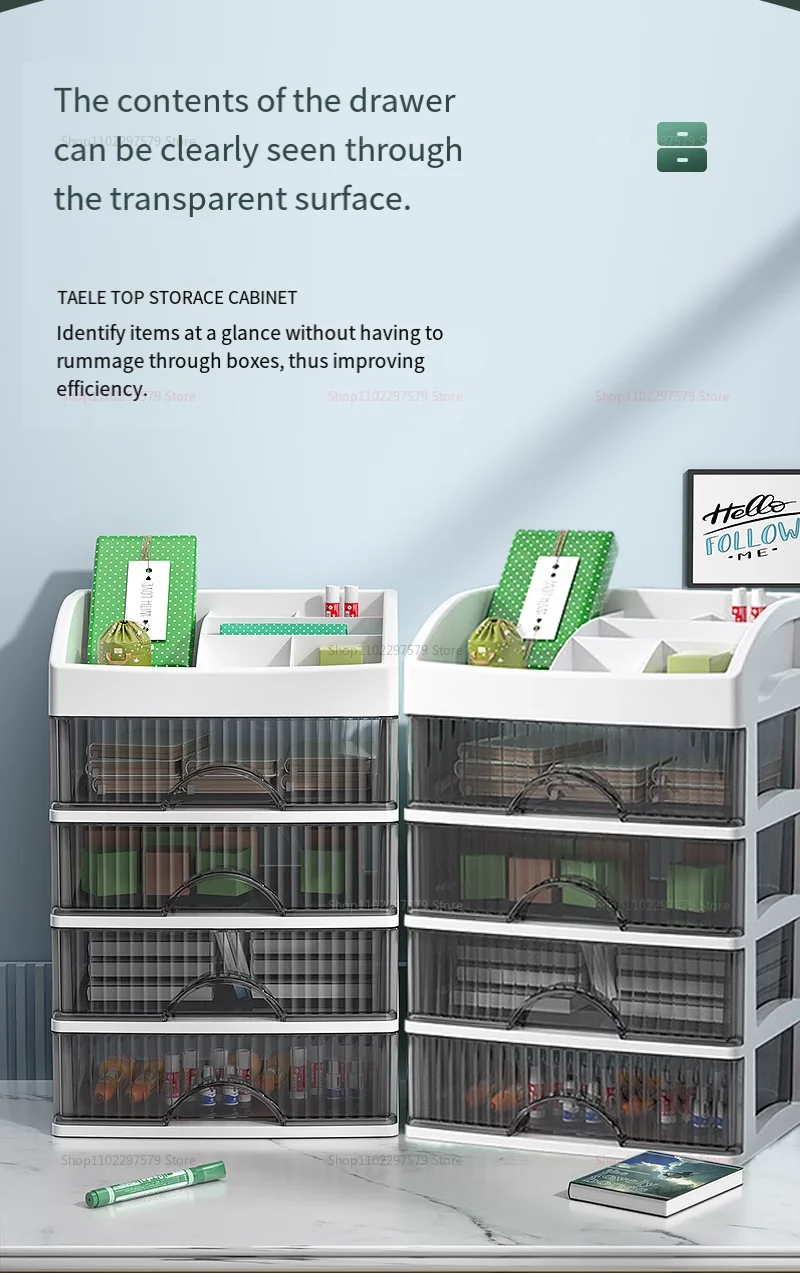 Description Picture 3 of itemCosmetic storage box dressing table skin care products storage rack dormitory desktop drawer type stationery organizer box