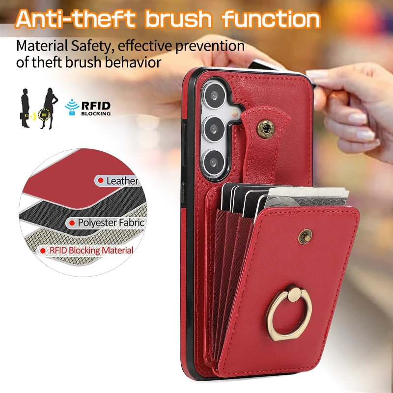 Sleek Crossbody Leather Wallet Phone Case