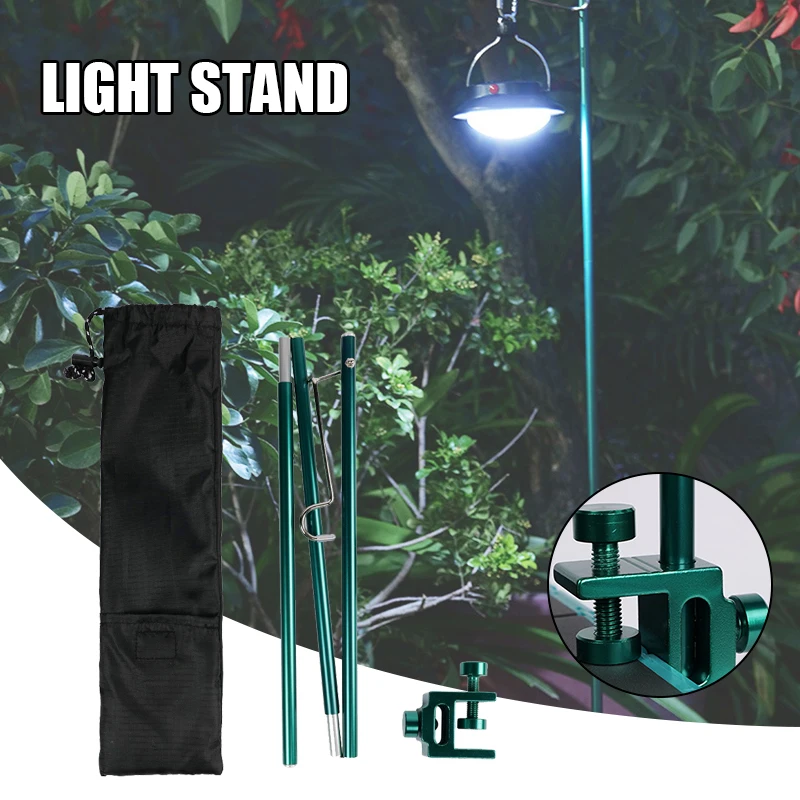 

Lantern Stand With Clamp Detachable Folding Lamp Pole Lightweight For Outdoor Picnic Hiking Fishing Garden BBQ
