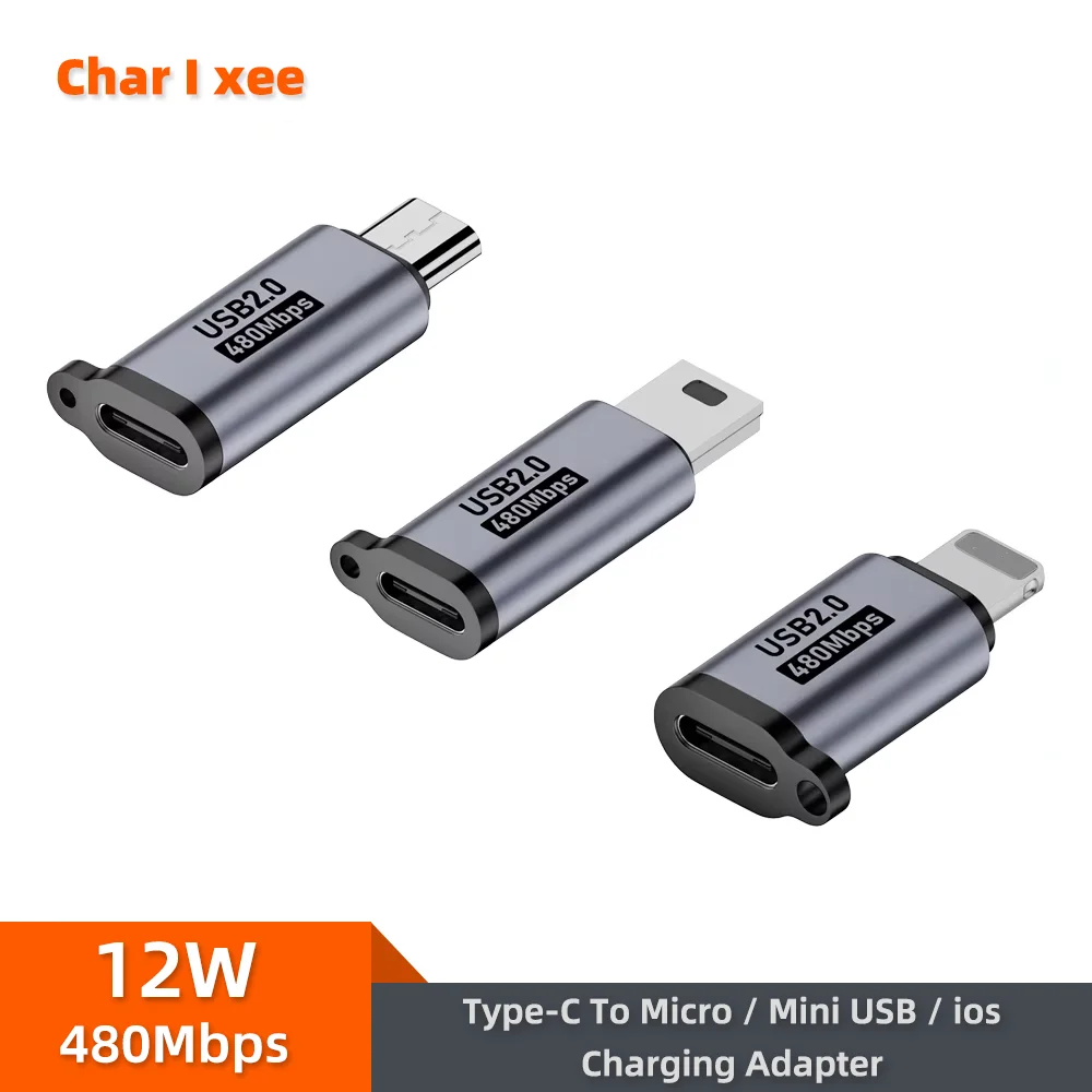 USB Charger Adapter USB C Adapter Type C Female to Micro to Mini USB Male Converter iPhone14 13 Xiaomi Samsung ios Male Charger Adapter