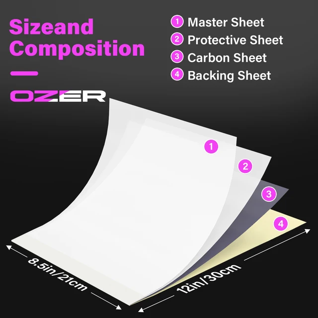 Ozer Thermal Stencil Paper, Pack of 100