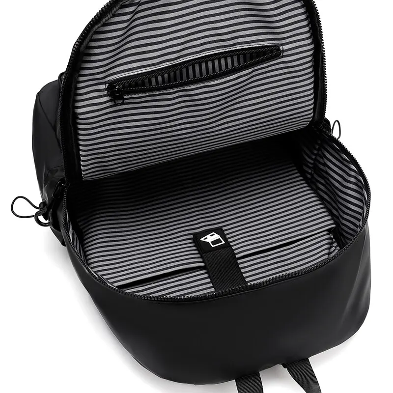 14 Inch Large Capacity Travel Leisure Solid Color Pu Computer Backpack Fashion Students Schoolbag