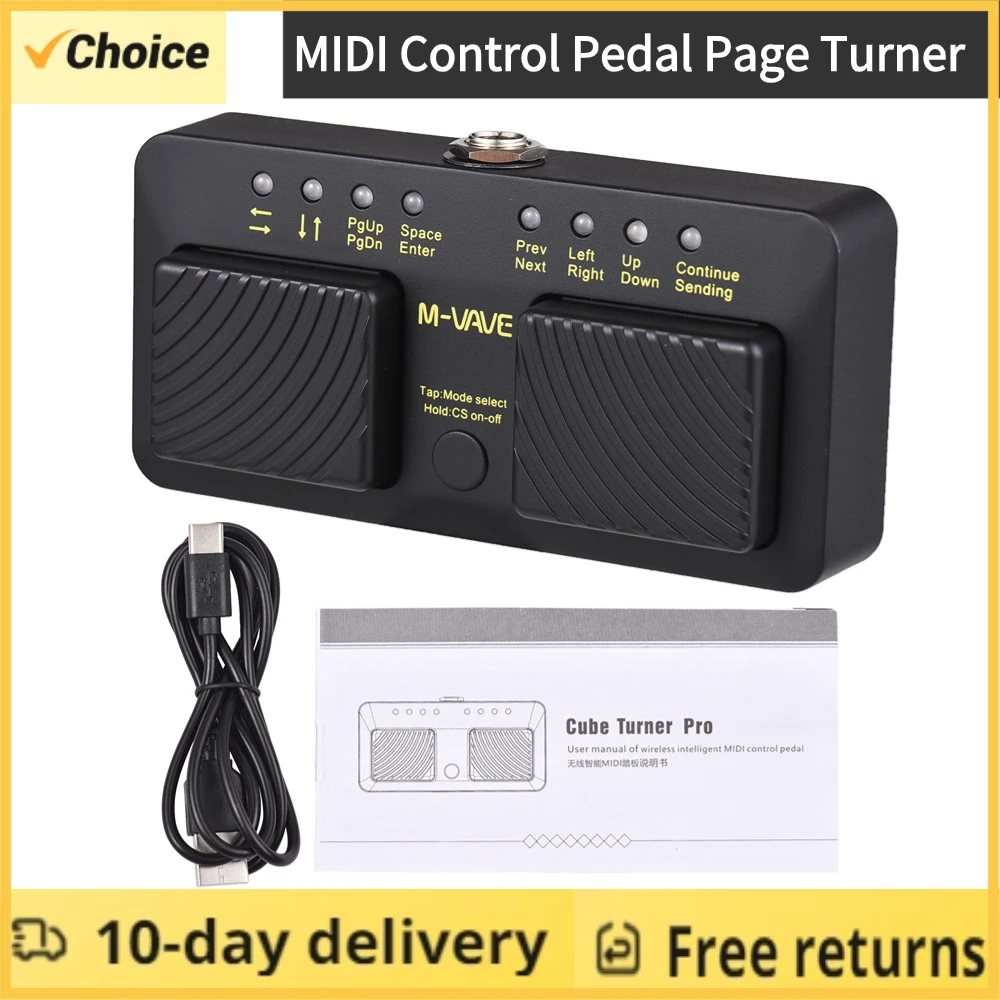 MVAVECUBETURNERPROWirelessBluetoothPageTurnerSilentFootPedal