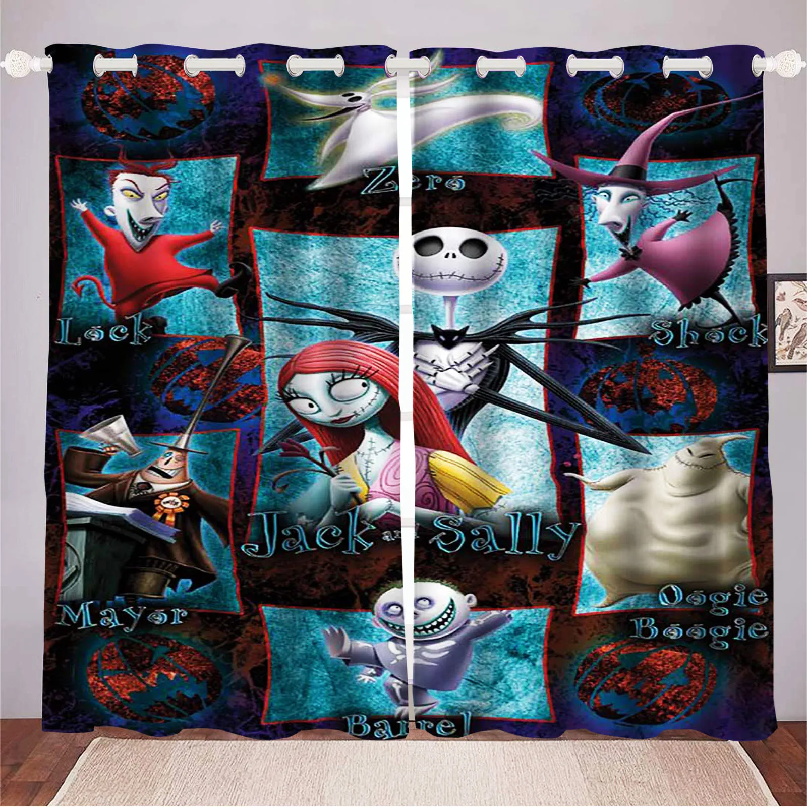 The Nightmare Before Christmas Cartoon Curtain Home Printing Curtains Living Room Children Bedroom Decoration Window Blackout 3