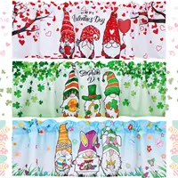 3 Pack Valentine's Day Gnomes Windows Valances St. Patrick's Day Easter Window Toppers Valances for Kitchen Bedroom Living Room 1