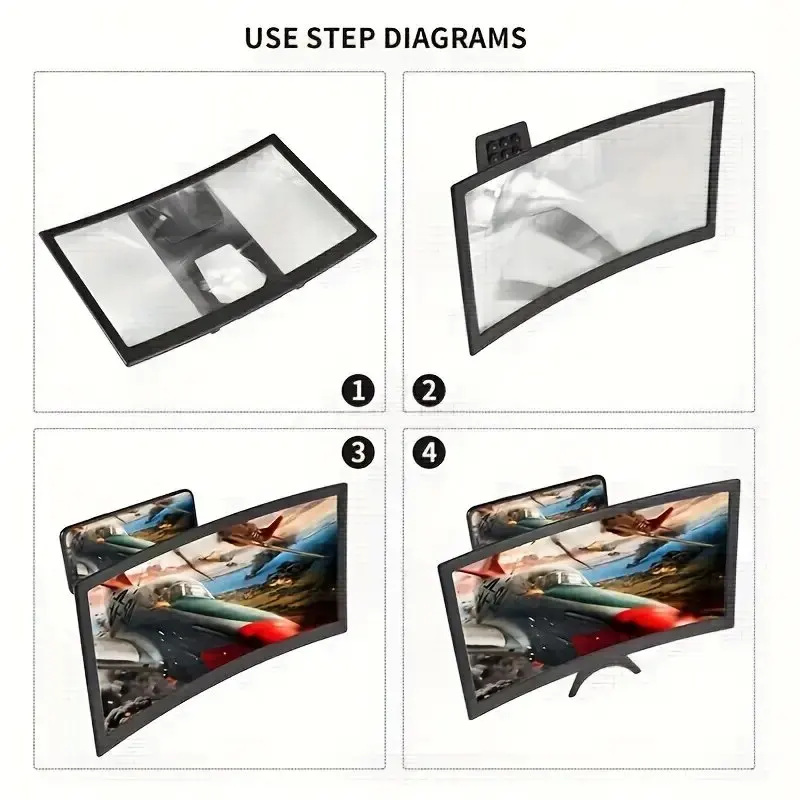 Desktop Lazy 3D HD Video Magnifier Stand iPhone 16 15 14 Pro Max Huawei Xiaomi Samsung ABS Mobile Phone Screen Amplifier phone screen amplifier