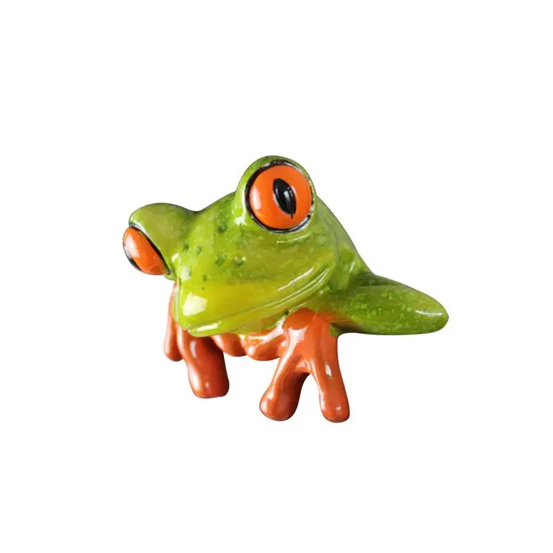 

1pcs Creative 3D Craft Computer Decor Frog Creative 3D Craft Lovely Resin Frog Figurine Desk Home Office Computer Ornament