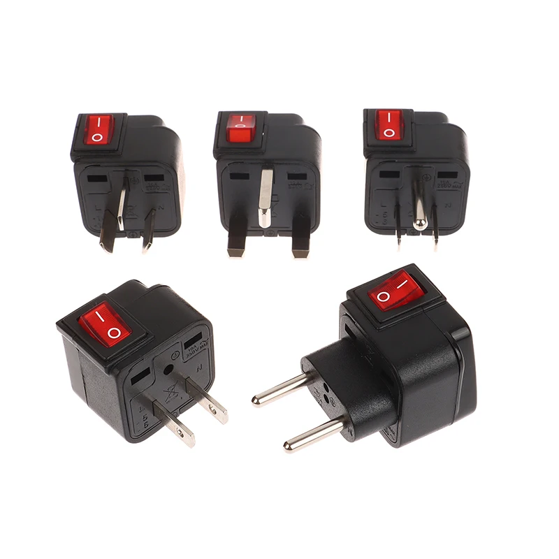 Universal Travel Power Adapter with On/Off Switch - 250V, 10A/13A Capacity