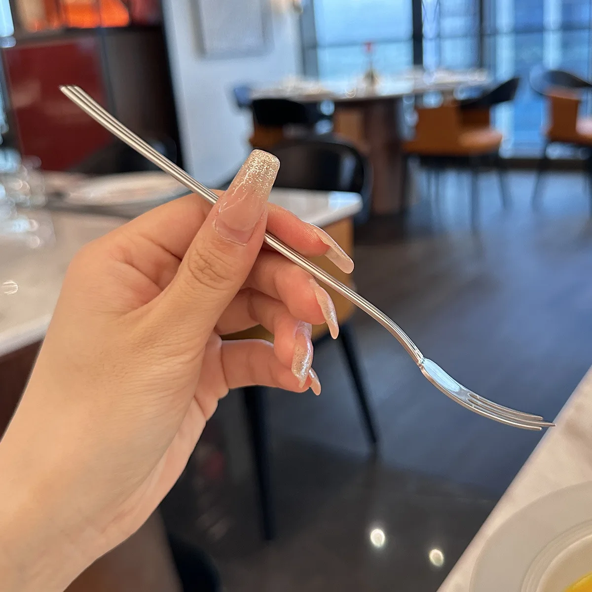 Description Picture 5 of item2pcs Premium 304 Stainless Steel Fruit Forks, High-End Exquisite Salad Forks, Dessert Forks, Household Steak & Coffee Forks