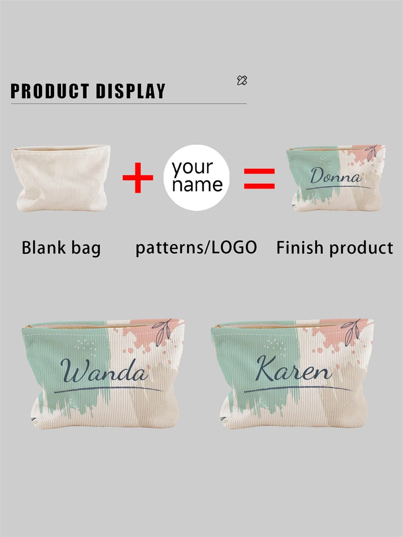 New women's makeup bag, customized photo makeup bag, zipper makeup bag, can be customized according to your unique design