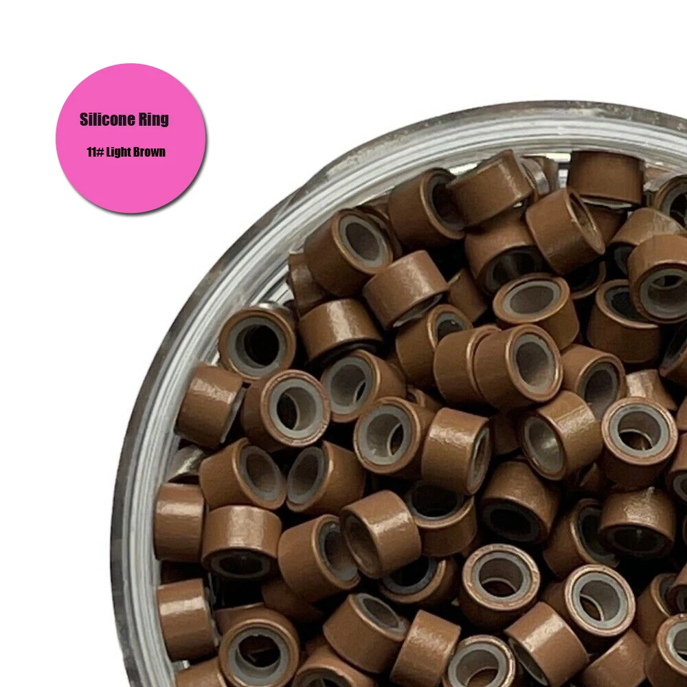 실리콘 마이크로 비즈 1000개 실리콘 마이크로 링 5.0mm*3.0mm*3.0mm 금발 헤어 익스텐션 링 링크 비즈 9가지 색상 선택 가능
