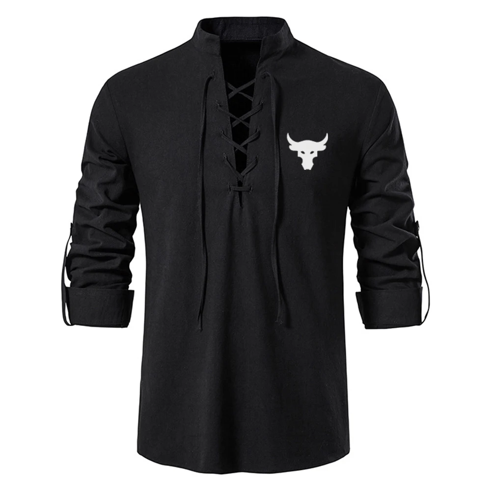 Cotton Linen Long Sleeve Summer Casual Shirt for Men