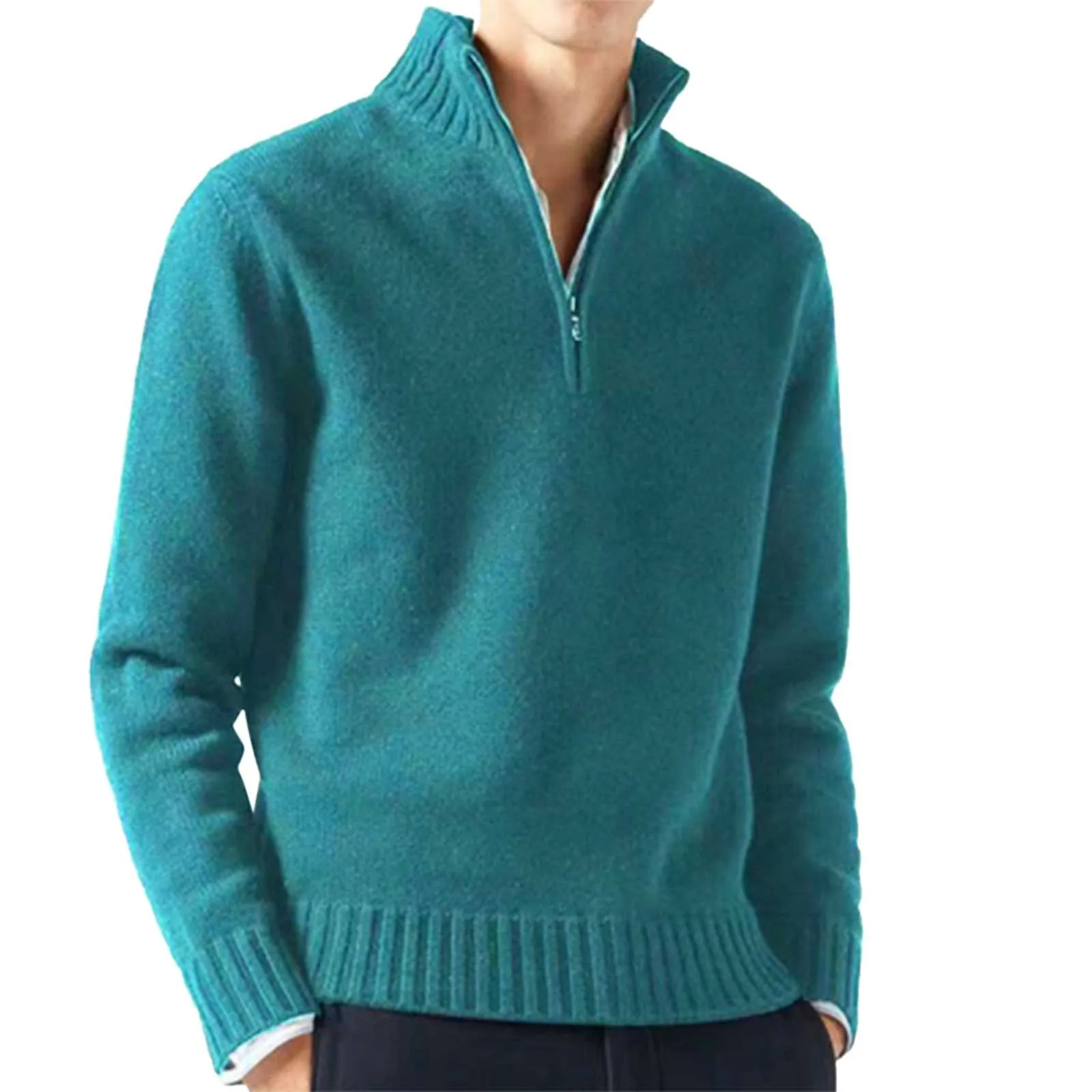 Jersey De Punto Patchwork Para Hombre - Abrigado, De Gran Tamaño, Ideal Para Otoño E Invierno