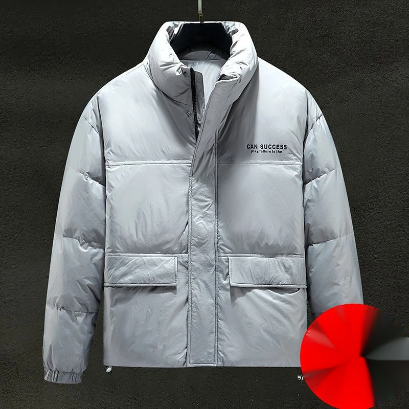 Classic down men's winter new white duck down short bread casual stand collar thickened thermal jacket_voghion.com