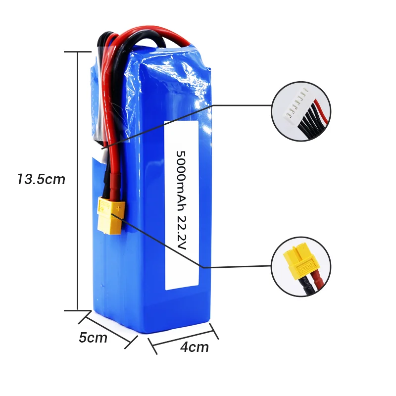 

5000 мАч 6S 75C 22,2 в литий-полимерный аккумулятор XT60 разъем для FPV гоночного дрона радиоуправляемого автомобиля лодки