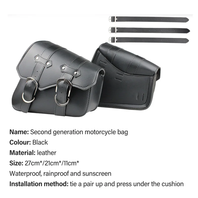 Leather Racer Universal Motorcycle Pouch Saddlebags Luggage Bag Combo Of 3 Bags