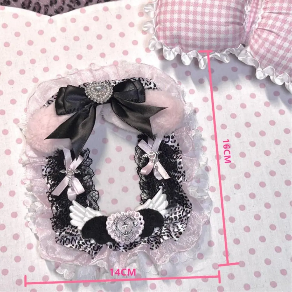 Cute Angel Wings Card Holder Lace Photo Protector Case Anime Pink Bow Photocard Holder