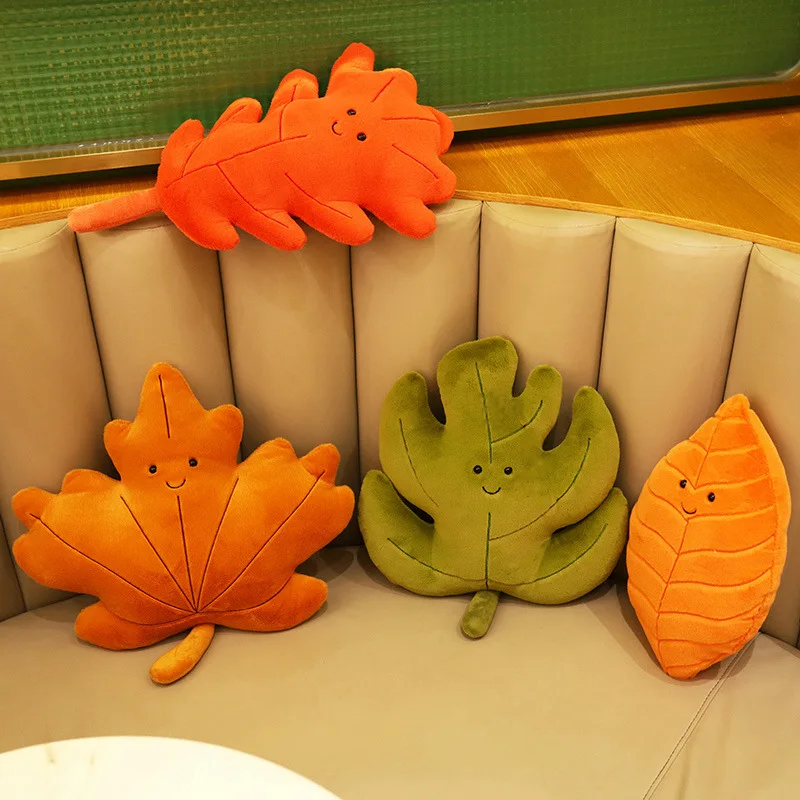 Creative Simulation Leaves Stuffed Soft Plant Pillow Kawaii Maple