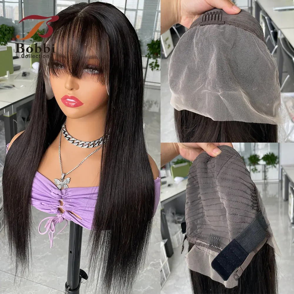 Lace Front Wigs 8-28 inch with Bang for Women 100% Human Hair