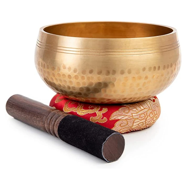 

Tibetan Singing Bowl Set Replacement Easy To Play For Beginners - Handmade Mindfulness Meditation Overall Sound
