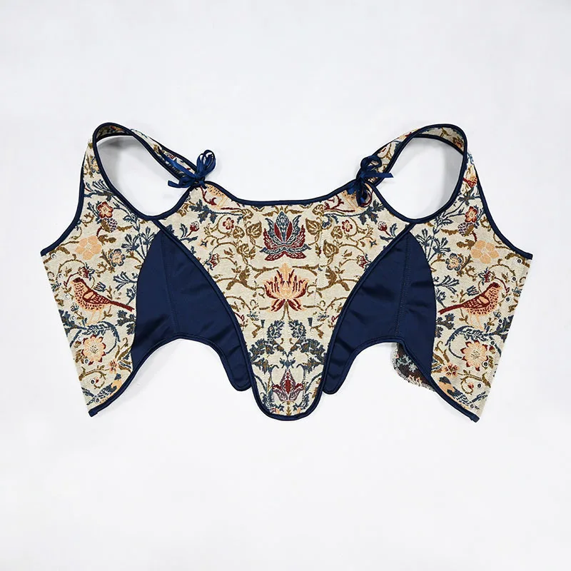 Damen Luxus Patchwork Korsett-Top Vintage Tierdruck Mieder Stahlkorsett Rückenschnürung Bühnenkostüm Formgebende Weste Übergröße – Detail 5