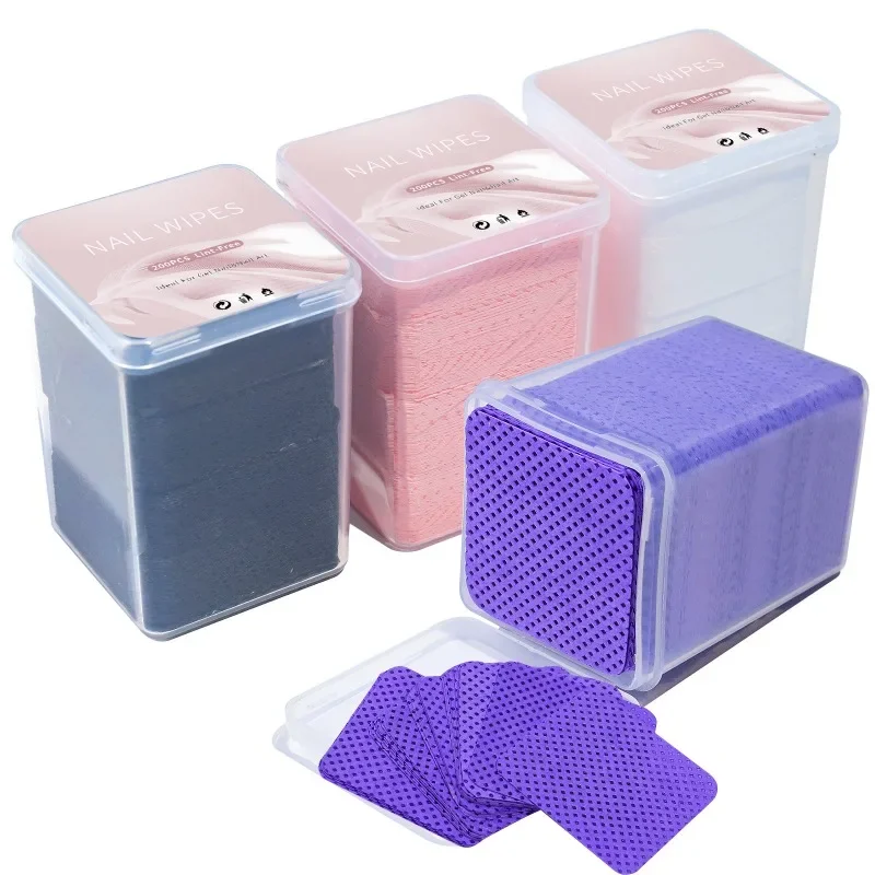 200pcs/box Nail Wipes Clean Tweezers and Glue Bottle Mouths Easy-to-Use Glue Wipes (White/Pink) cleaning tweezers