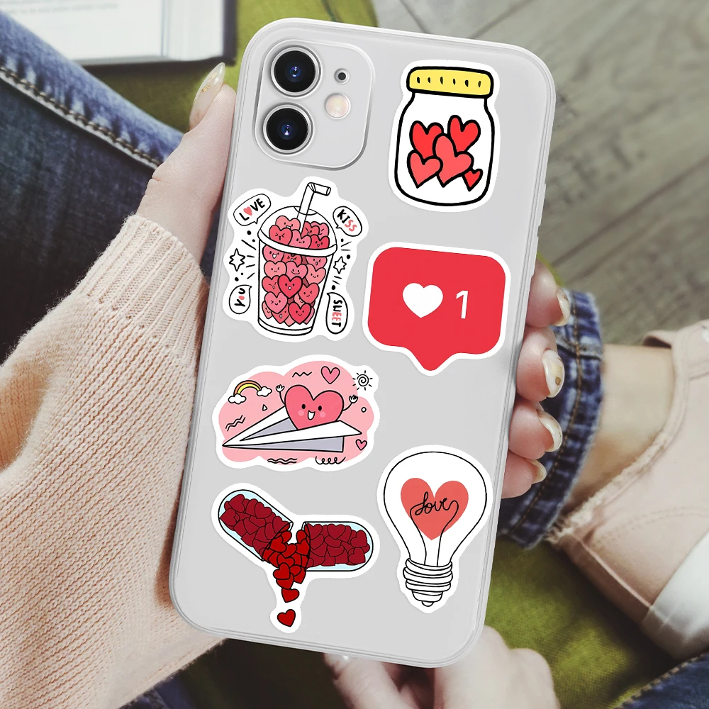 Love Heart Shape Stickers Valentine's Day DIY Gift Decal Laptop Phone Scrapbook Luggage Bottles Decorative Waterproof decorative stickers,decorative labels stickers,self adhesive stickers,adhesive stickers,paper stickers,custom stickers,stationery stickers,cartoon sticker,cartoon stickers,anime stickers,magic stickers