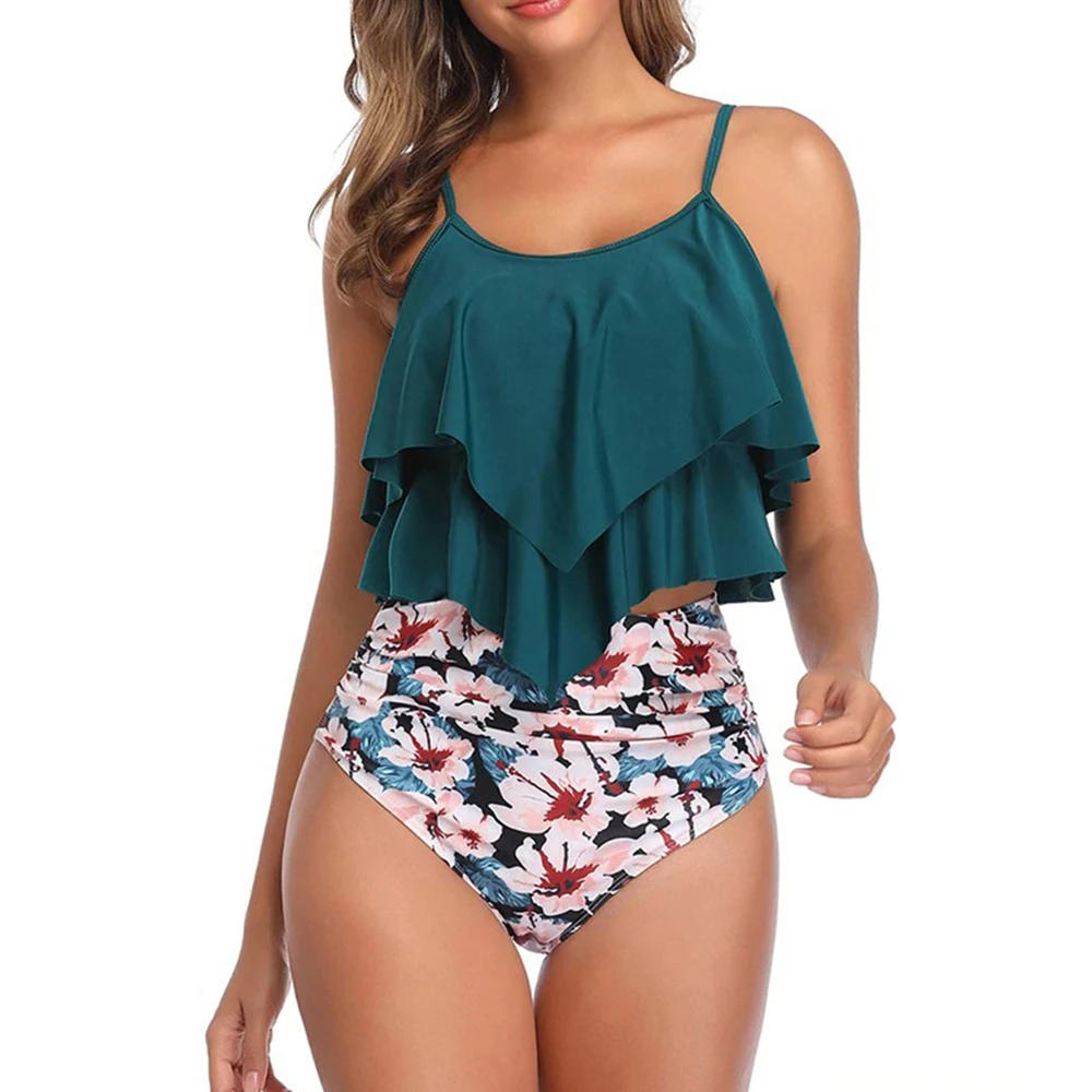Bikini Set Women Swimwear High Waisted Two Pieces Swimsuit 8 Colors
