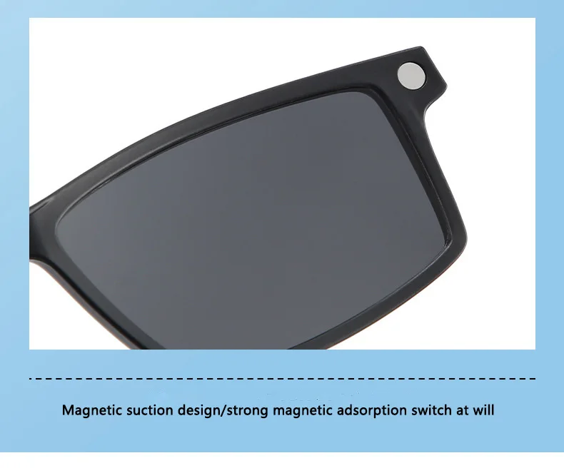 Magnetische Sonnenbrille für Herren, Clip-on-Brille, männlich, 0 Dioptrien, medizinische Brille für Herren, metallischer rechteckiger optischer Myopierahmen – Detail 11