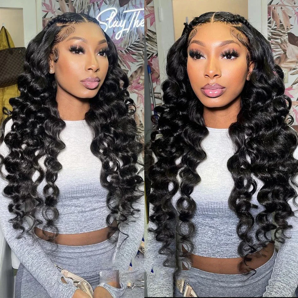 200 Density Silk Top Curly Transparent Lace Frontal Wig Human Hair Wigs Loose Deep Wave 5x5 Glueless Lace Closure Wigs for Women