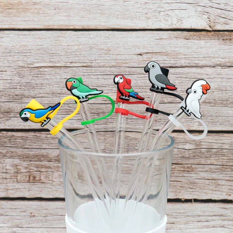 8pcs Animals Straw Tips Cover Reusable Cute Frog Straw Toppers Straw Cover  Plugs for Drinking Straws Party Straw Caps Decoration 